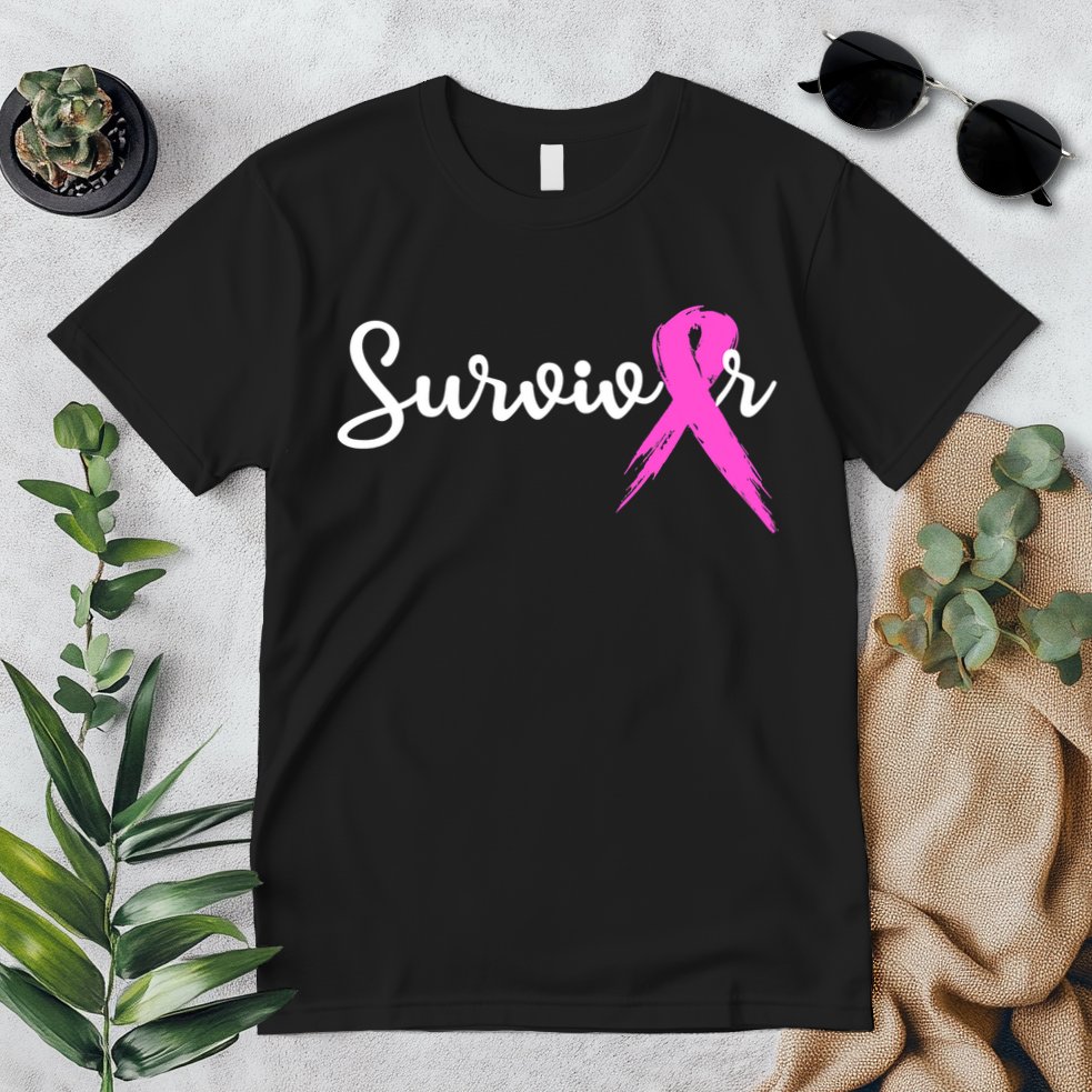 Funny Breast Cancer Awareness Pink Ribbon Survivor Premium T-Shirt