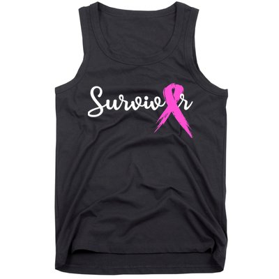Funny Breast Cancer Awareness Pink Ribbon Survivor Tank Top