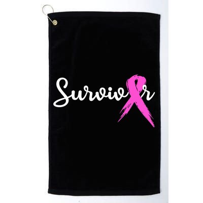 Funny Breast Cancer Awareness Pink Ribbon Survivor Golf Towel