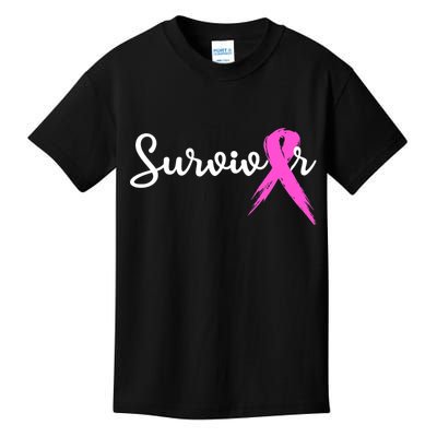 Funny Breast Cancer Awareness Pink Ribbon Survivor Kids T-Shirt