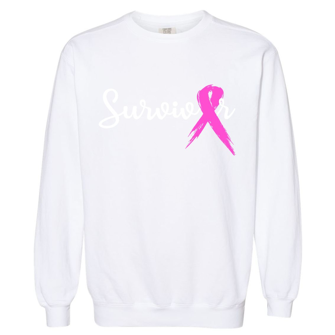 Funny Breast Cancer Awareness Pink Ribbon Survivor Garment-Dyed Sweatshirt