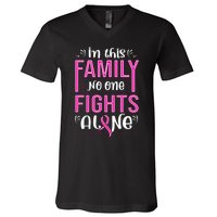 Family Breast Cancer Awareness T V-Neck T-Shirt