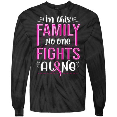 Family Breast Cancer Awareness T Tie-Dye Long Sleeve Shirt