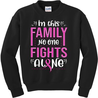 Family Breast Cancer Awareness T Kids Sweatshirt