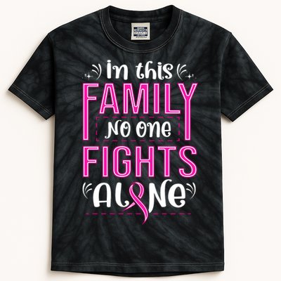 Family Breast Cancer Awareness T Kids Tie-Dye T-Shirt