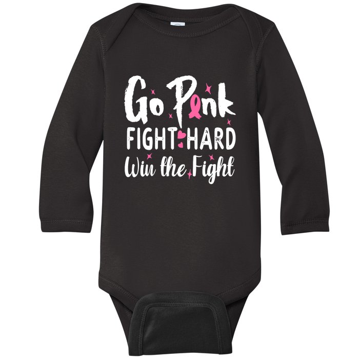 Funny Breast Cancer Awareness Pink Ribbon Baby Long Sleeve Bodysuit