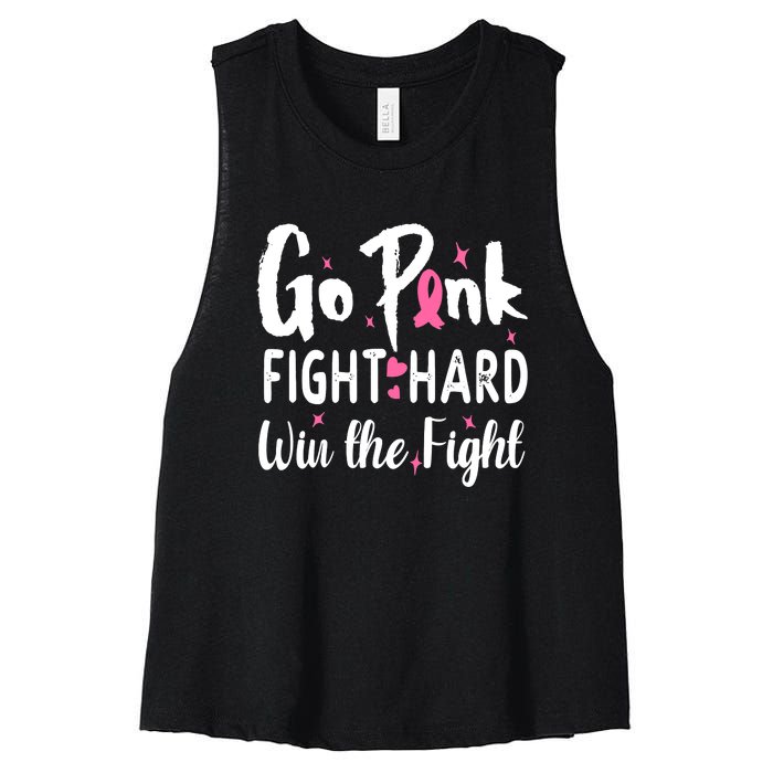 Funny Breast Cancer Awareness Pink Ribbon Women's Racerback Cropped Tank