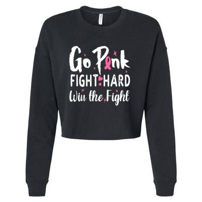 Funny Breast Cancer Awareness Pink Ribbon Cropped Pullover Crew