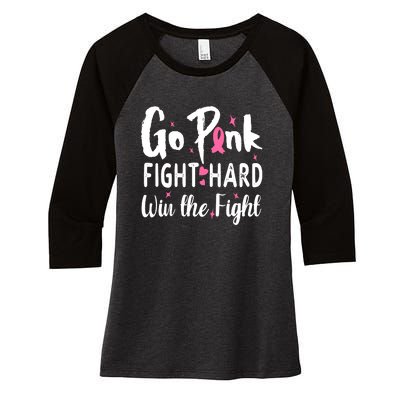 Funny Breast Cancer Awareness Pink Ribbon Women's Tri-Blend 3/4-Sleeve Raglan Shirt