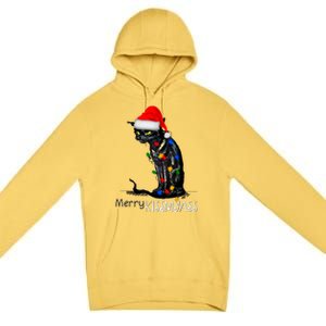 Funny Black Cat Merry Myass Xmas Chritsmas Gift Premium Pullover Hoodie