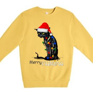 Funny Black Cat Merry Myass Xmas Chritsmas Gift Premium Crewneck Sweatshirt