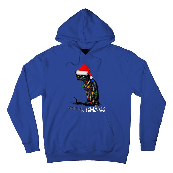 Funny Black Cat Merry Myass Xmas Chritsmas Gift Hoodie