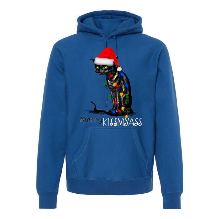 Funny Black Cat Merry Myass Xmas Chritsmas Gift Premium Hoodie