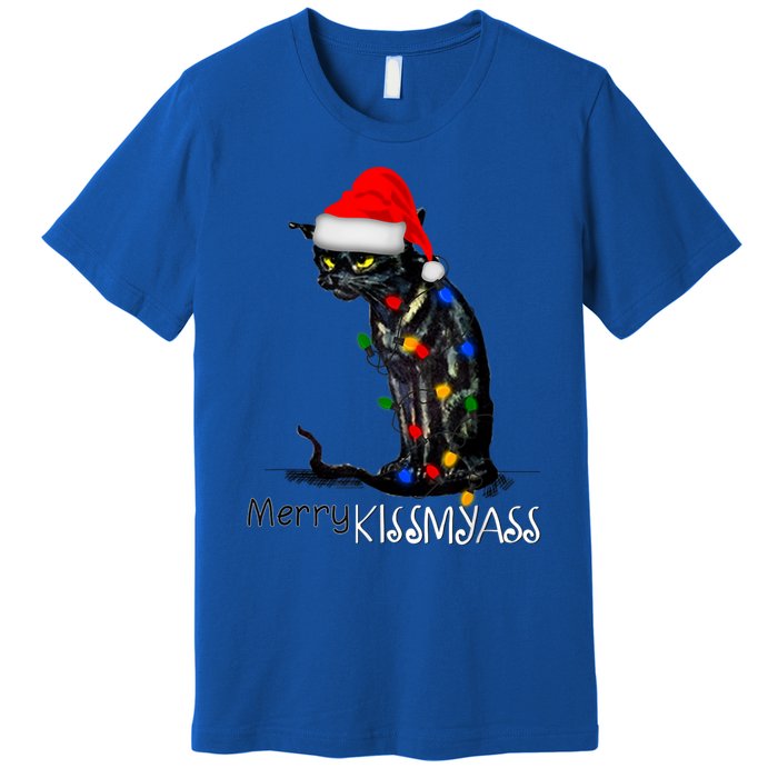 Funny Black Cat Merry Myass Xmas Chritsmas Gift Premium T-Shirt