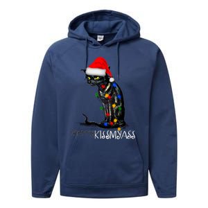 Funny Black Cat Merry Myass Xmas Chritsmas Gift Performance Fleece Hoodie