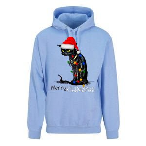 Funny Black Cat Merry Myass Xmas Chritsmas Gift Unisex Surf Hoodie