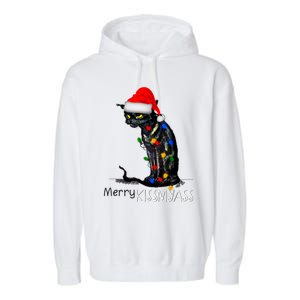 Funny Black Cat Merry Myass Xmas Chritsmas Gift Garment-Dyed Fleece Hoodie