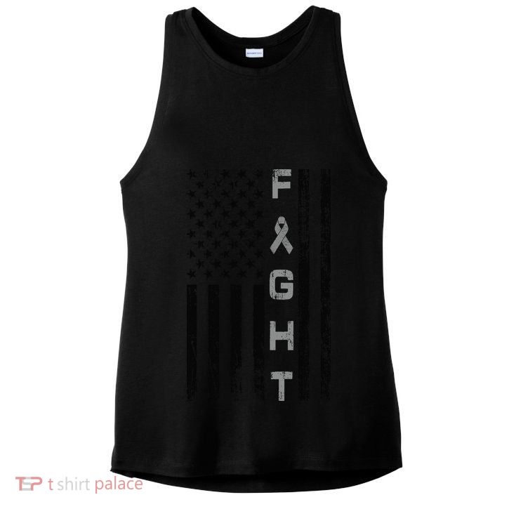 Fight Brain Cancer Awareness Ladies PosiCharge Tri-Blend Wicking Tank