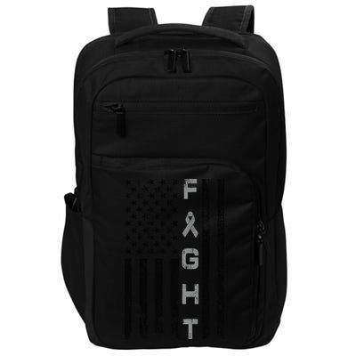 Fight Brain Cancer Awareness Impact Tech Backpack