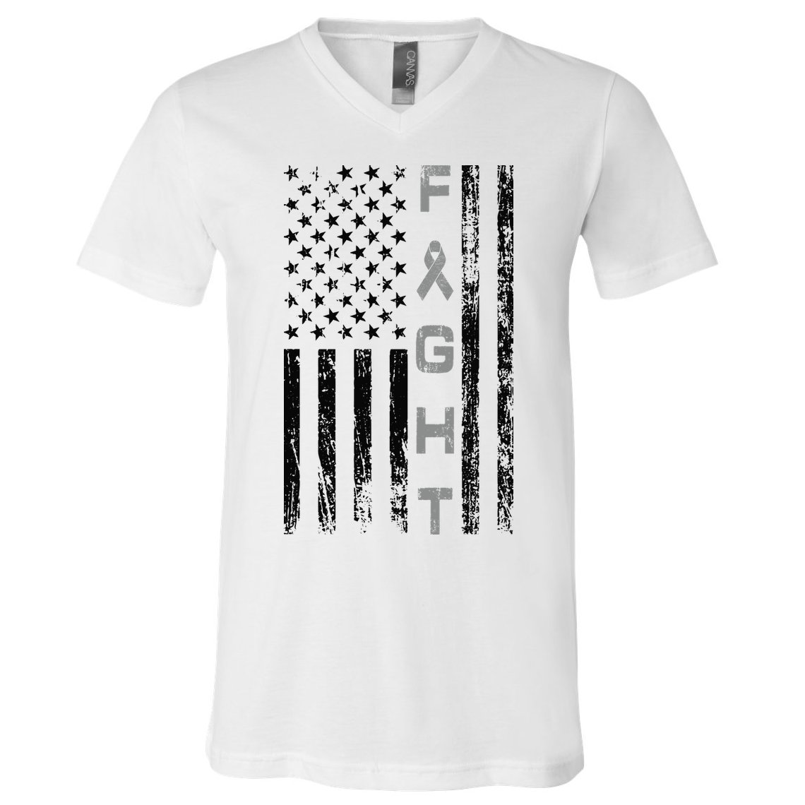 Fight Brain Cancer Awareness V-Neck T-Shirt