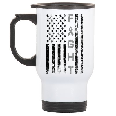 Fight Brain Cancer Awareness Stainless Steel Travel Mug