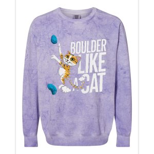 Funny Bouldering Cat – Rock Climbing & Cat Lover Design Colorblast Crewneck Sweatshirt