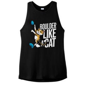 Funny Bouldering Cat – Rock Climbing & Cat Lover Design Ladies PosiCharge Tri-Blend Wicking Tank