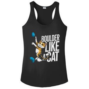 Funny Bouldering Cat – Rock Climbing & Cat Lover Design Ladies PosiCharge Competitor Racerback Tank