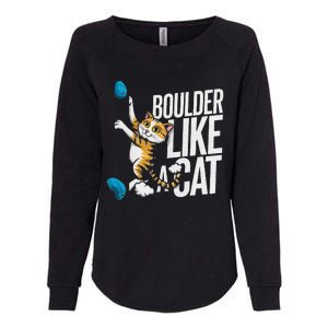 Funny Bouldering Cat – Rock Climbing & Cat Lover Design Womens California Wash Sweatshirt