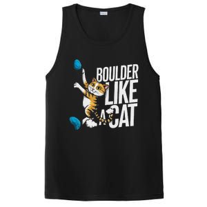 Funny Bouldering Cat – Rock Climbing & Cat Lover Design PosiCharge Competitor Tank