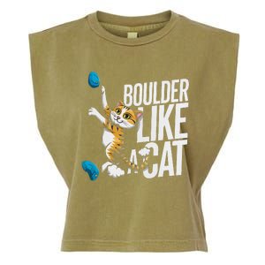 Funny Bouldering Cat – Rock Climbing & Cat Lover Design Garment-Dyed Women's Muscle Tee