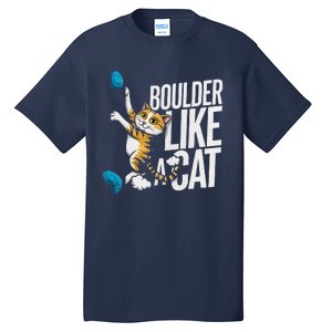 Funny Bouldering Cat – Rock Climbing & Cat Lover Design Tall T-Shirt