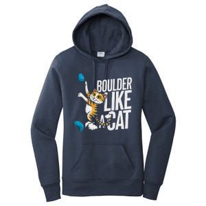 Funny Bouldering Cat – Rock Climbing & Cat Lover Design Women's Pullover Hoodie