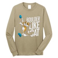 Funny Bouldering Cat – Rock Climbing & Cat Lover Design Long Sleeve Shirt