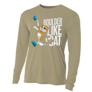 Funny Bouldering Cat – Rock Climbing & Cat Lover Design Cooling Performance Long Sleeve Crew