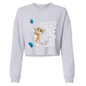 Funny Bouldering Cat – Rock Climbing & Cat Lover Design Cropped Pullover Crew