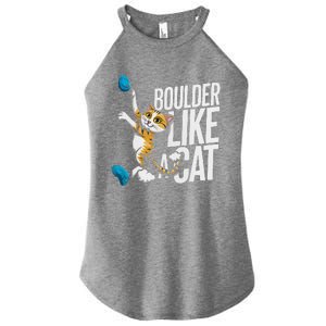 Funny Bouldering Cat – Rock Climbing & Cat Lover Design Women's Perfect Tri Rocker Tank