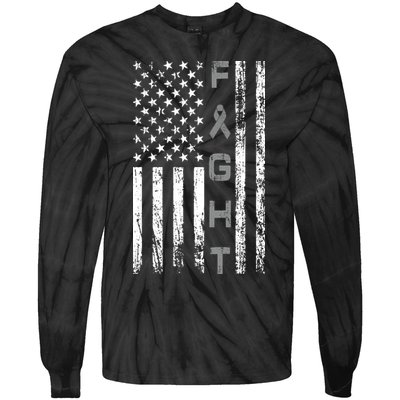 Fight Brain Cancer Awareness Tie-Dye Long Sleeve Shirt