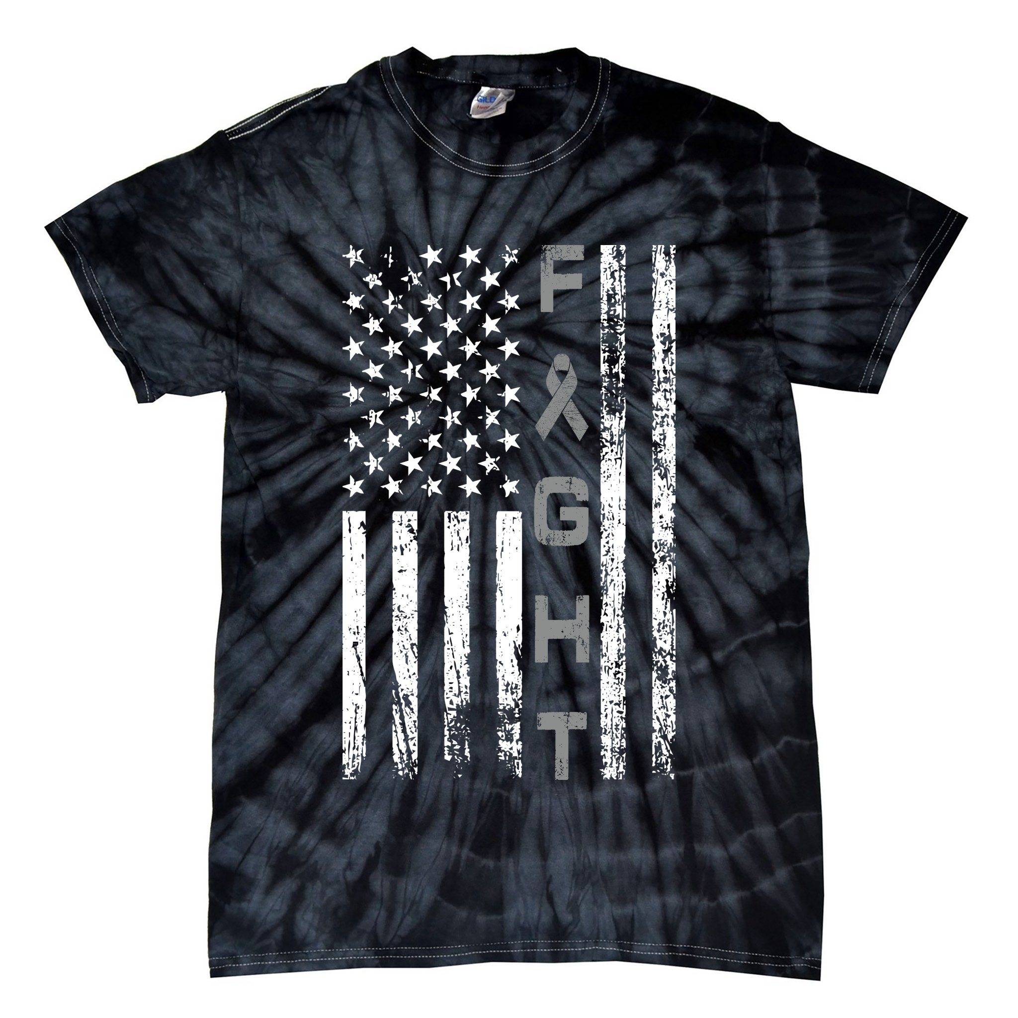 Fight Brain Cancer Awareness Tie-Dye T-Shirt