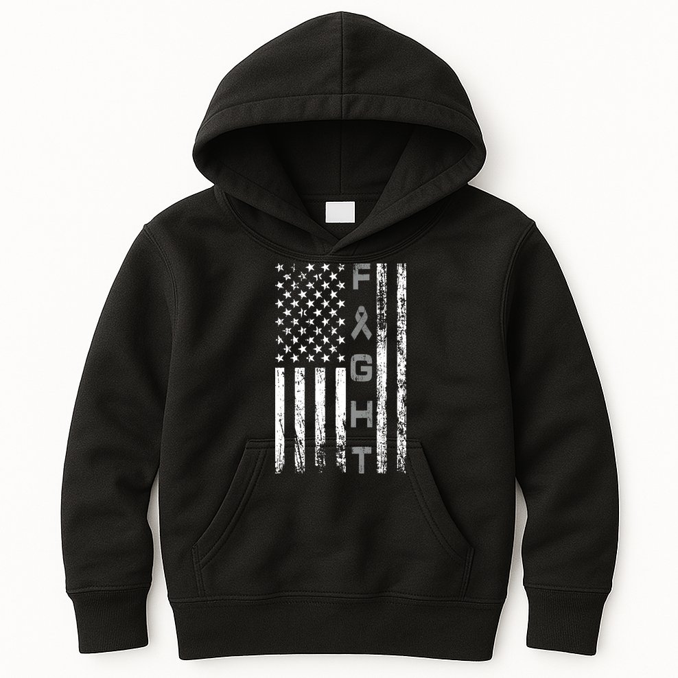 Fight Brain Cancer Awareness Kids Hoodie