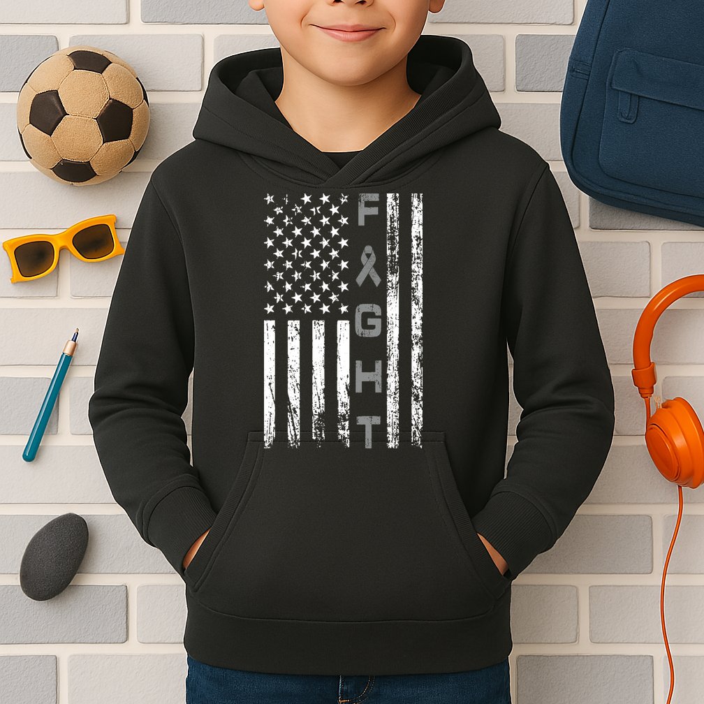 Fight Brain Cancer Awareness Kids Hoodie