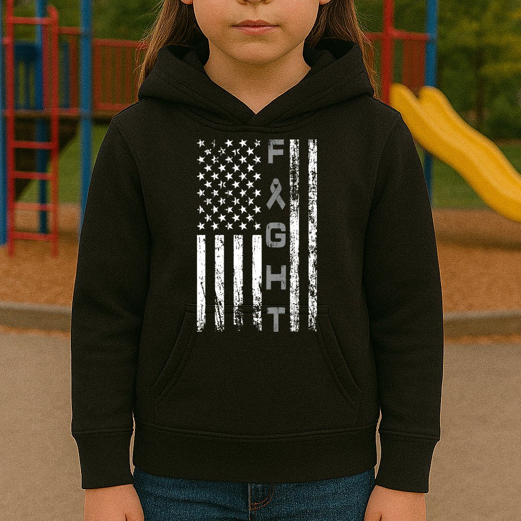 Fight Brain Cancer Awareness Kids Hoodie