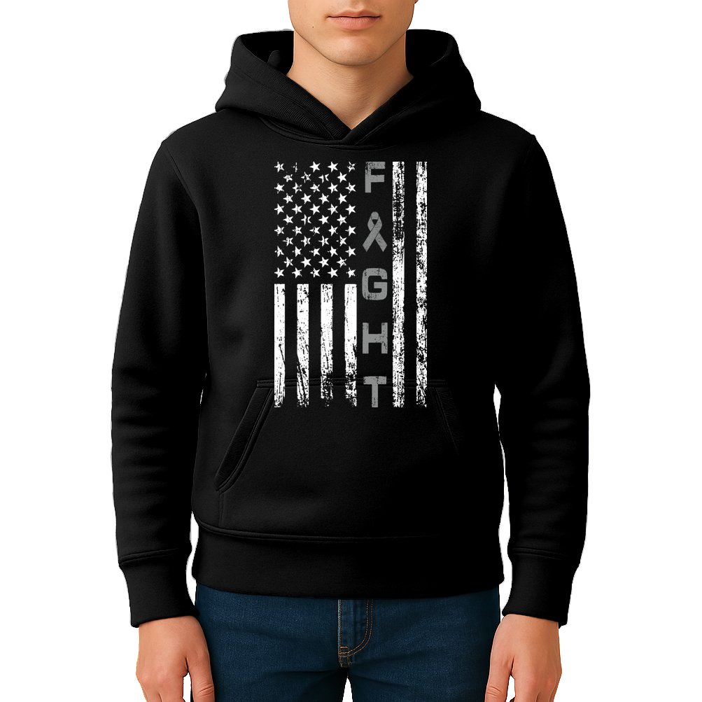 Fight Brain Cancer Awareness Kids Hoodie