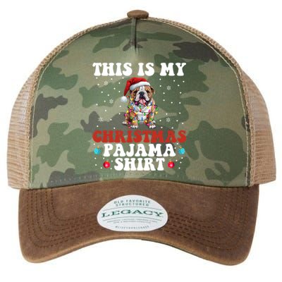 Funny Bulldog Christmas Dog Xmas This Is My Christmas Pajama Gift Legacy Tie Dye Trucker Hat