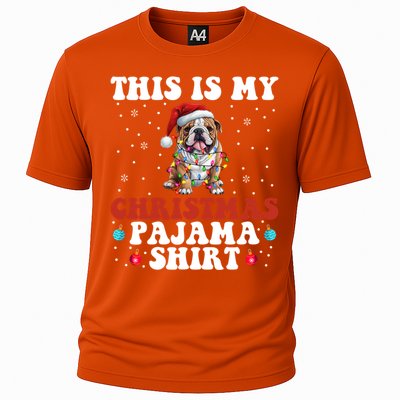 Funny Bulldog Christmas Dog Xmas This Is My Christmas Pajama Gift Cooling Performance Crew T-Shirt