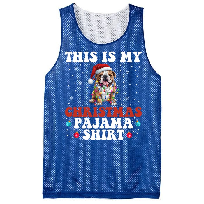 Funny Bulldog Christmas Dog Xmas This Is My Christmas Pajama Gift Mesh Reversible Basketball Jersey Tank