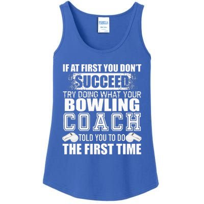 Funny Bowling Coach Thank You Gift For Coaches Ladies Essential Tank