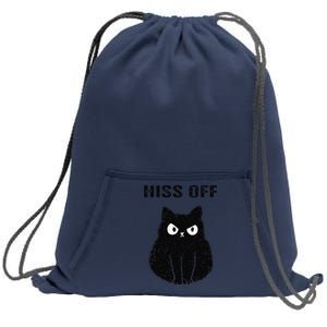 Funny Black Cat Hiss Off Meow Cat Sweatshirt Cinch Pack Bag