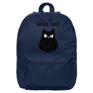 Funny Black Cat Hiss Off Meow Cat 16 in Basic Backpack