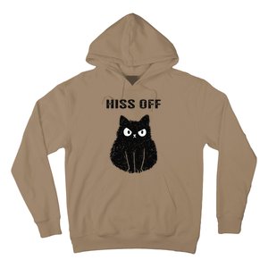 Funny Black Cat Hiss Off Meow Cat Hoodie